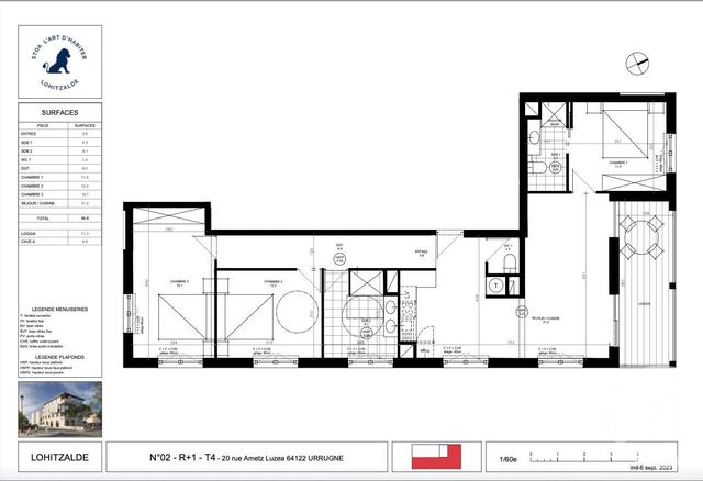 Appartement F4 à vendre - 4 pièces - 97.0 m2 - URRUGNE - 64 - AQUITAINE - Century 21 Belharra